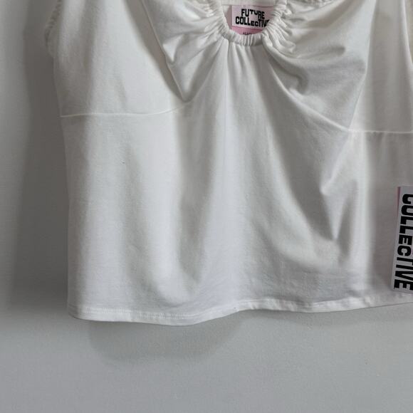 Future Collective Target Halter Tank Top 1X Plus White Summer Festival Strap NEW - Picture 4 of 12